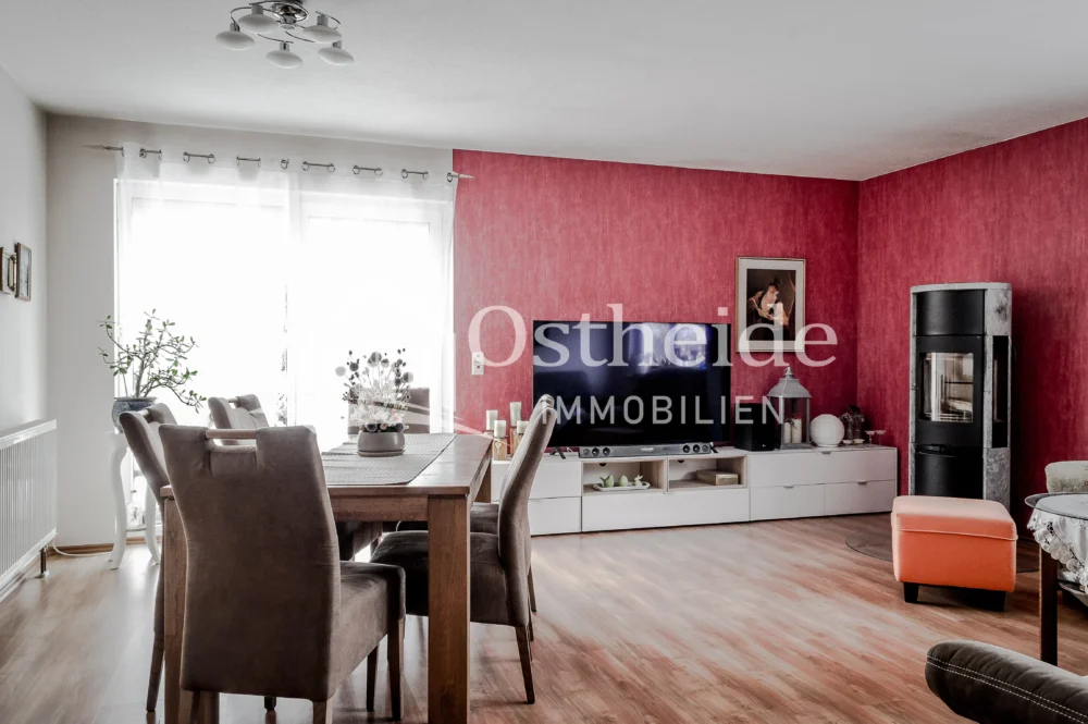 Helles Wohnzimmer des Bungalow auf der Insel Rügen